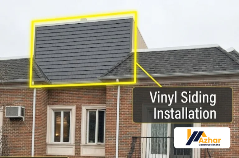 Vinyl Siding Installation on Roof Section
